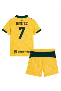 AC Milan Santiago Gimenez #7 Jalkapallovaatteet Lasten Kolmas peliasu 2025-26 Lyhythihainen (+ Lyhyet housut)